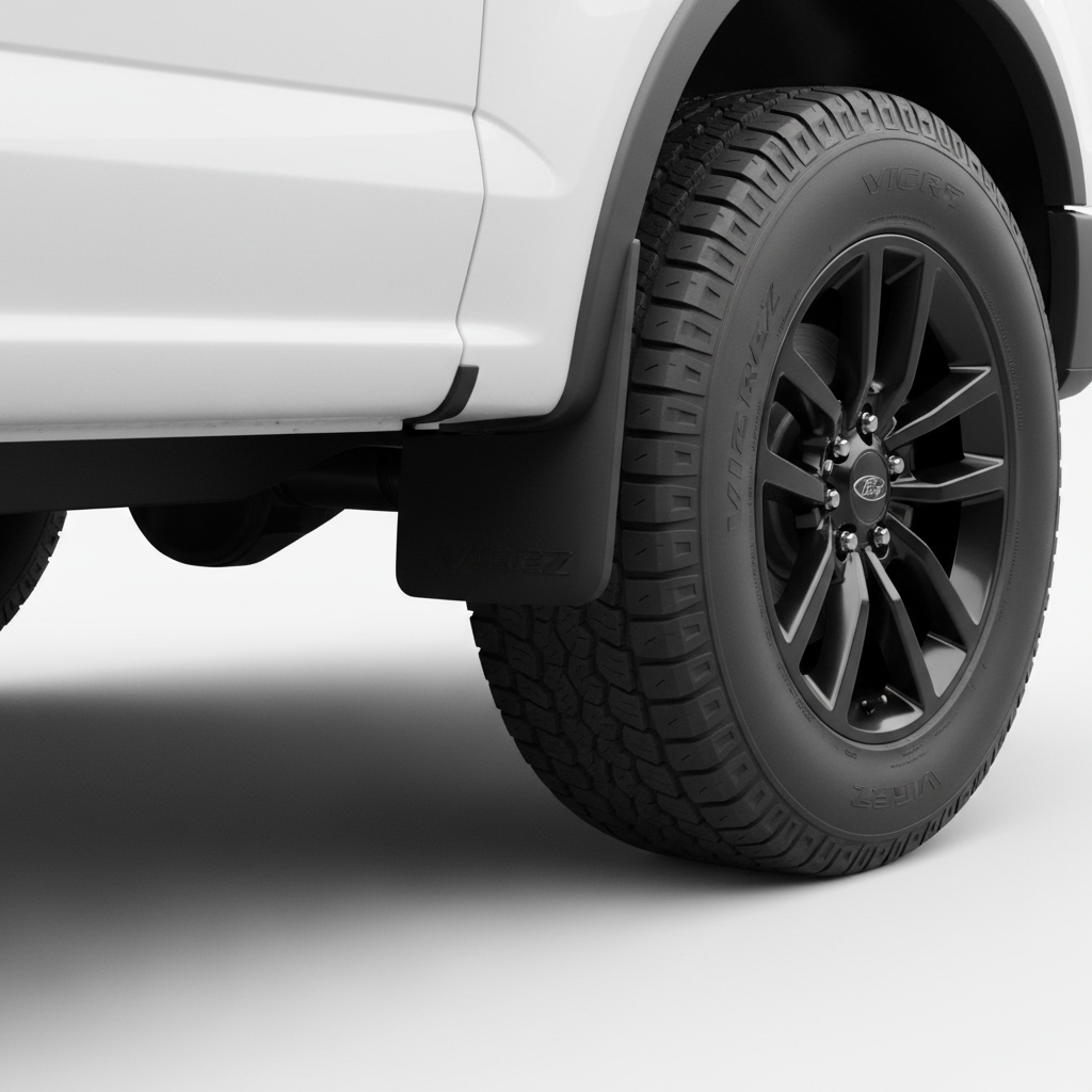 Vicrez Mud Flaps Front & Rear Set – Matte Black finish on Ford F-150
