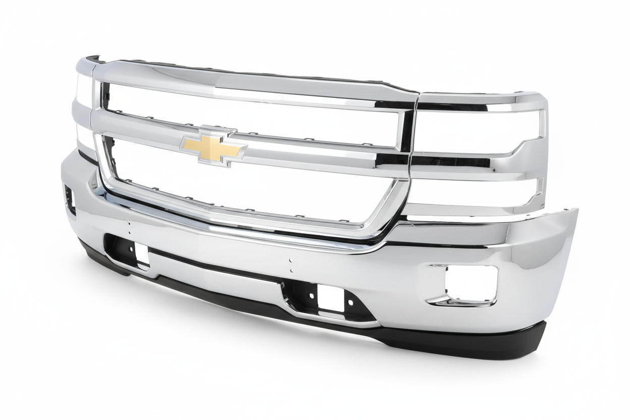 Sample image — Vicrez Chrome Front Bumper Impact Bar vz104453 for Chevrolet Silverado 2016-2018
